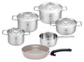 Fissler PURE COLLECTION Topf-Set mit Bratpfanne Deckel 6-teilig Edelstahl 18/10