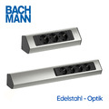 BACHMANN Steckdosenleiste CASIA 2 für Wand und Eckmontage Küche Edelstahl-Optik