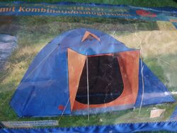 Camping Zelt Iglu Doppeldachzelt 2,4m Breite, Länge 2,1m, Höhe 1,3m für 3 Person