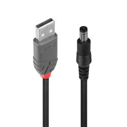 Lindy 70268 Adapterkabel USB A - DC 5,5/2,1mm Hohlstecker  1,5m