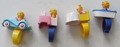 Polly Pocket Ring 4 Stück BBT GB Auto Abendessen Schnellboot Schminktisch 1989 