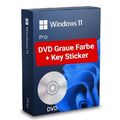 Windows 11 Pro DVD Grau + Key Sticker Aufrubbeln Vollversion  Microsoft CD NEU