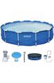 INTEX Familien Swimmingpool mit Metallrahmen 366 x 84cm mit Filterpumpe +Zubehör