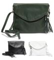 Damen Umhängetasche Klein aus Nappaleder 21 cm x 18 cm Leder Clutch Tasche