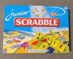 Mattel Junior Scrabble Zwei Spiele in einem + sehr guter Zustand + vollständig 