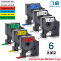 6x Etikettenband Schriftband für Dymo D1 45013 12mm für LabelManager 160 280