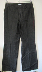 180 Z36 Strenesse Damen Jeans Hose Gr. 40 schwarz meliert weites Bein rote Naht