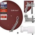 DUR-line 24 Teilnehmer Unicable Sat Anlage - Satellitenschüssel 80cm Alu rot