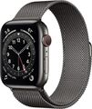 Apple Watch Series 6 44 mm Edelstahlgehäuse graphit am Milanaise Armband graphit