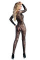 Gr. XL/XXL  Catsuit Schwarz Sexy Einteiler  Body - Stocking mit offenem Schritt