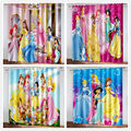 Mädchen 3D Disney Prinzessin Blickdicht Vorhänge Ösen Kinder Verdunklung Vorhang