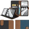 EAZY CASE LG K51S Tasche Handy Hülle Jeans Schutzhülle Book Cover Klappetui