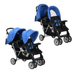 Geschwisterwagen Zwillingswagen Kinderwagen Baby Buggy mehrere Auswahl vidaXL