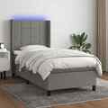 Boxspringbett Matratze LED Bett Bettgestell Polsterbett Lattenrost Stoff vidaXL