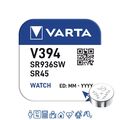 4 x V394 Uhrenbatterie Knopfzelle SR45 SR936SW AG9 VARTA Neu Silberoxid D394