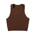 Einfache gestrickte Sportweste Damen Yoga kurze Shirts Fitness Fitness Fitness Fitness Fitness Fitness Tops weiß