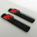 2X-S-line Emblem Glänzend Schriftzug Logo Badge Kotflügel Glanz Für Audi=Schwarz