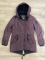 KHUJO Mantel Damen Gr. M Weinrot Lila Chumane Winterjacke Parka Naketano