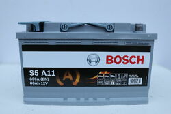   Bosch Starterbatterie AGM S5 A11 80Ah 800A 0092S5A110 Start-Stop 