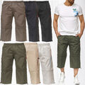 Herren Cargo Shorts Zip Pants 3/4 Hose Uni Kurze Bermuda 7/8 Cargohose 2