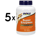 (900 g, 180,36 EUR/1Kg) 5 x (NOW Foods Super Enzymes - 180 tablets)