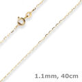 1,1mm Ankerkette flach Collier Halskette aus 375 Gold Gelbgold 40cm