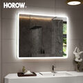 HOROW Badspiegel mit LED Beleuchtung Wandspiegel Badezimmerspiegel Lichtspiegel