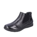 Rieker Damen Leder Stiefelette Chelsea Boots Schwarz Schuhe 48990-00