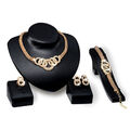 4tlg Damen Schmuck Set Collier Strass Halskette+Ohrringe+Ring+Armband Geschenk