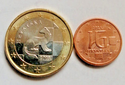 2 Euro Münzen aus Kroatien, 1 EUR + 1 Cent