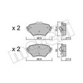 1x ORIGINAL® Metelli 22-0987-0 Bremsbelagsatz, Scheibenbremse Hinten, exkl.