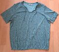 T' Shirt mit Muster und Gummisaum, Cecil, grün-schwarz, Gr. XXL (46-48, neuw. !!