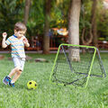 HOMCOM Fußball Rebounder Kickback Tor Rückprallwand Netz verstellbar Metall Grün