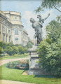 Denkmal in Wien, 1916 | Aquarell von Leopold Welleba