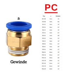 Pneumatik Steckverbinder Steckverschraubung wie IQS Festo PU Schlauch Druckluft