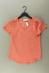 ✨ Promod Shirt mit V-Ausschnitt Shirt für Damen Gr. 36, S Kurzarm orange ✨