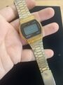 vtg golden CITIZEN Chronograph Dual Time Japan LCD Quartz watch For repair Spare