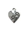 6 Anhänger Herz Pfote silber 17x13 mm Schmuck herstellen Hund Katze Halsband