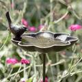 Gartenstecker Vogeltränke stehend Vogelbad Gußeisen Wasserschale Gartenstab Deko