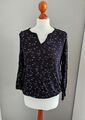 Esprit Langarm Shirt, schwarz, Millefleurs Blumen, Gr S 36 Pullover Sleeve Bluse