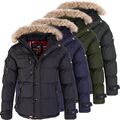 Geographical Norway Herren Winter Jacke Outdoorjacke mit Kunstfellkragen H-214