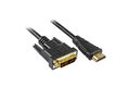 Sharkoon HDMI auf DVI (Single Link, 18+1) Kabel schwarz 5m (500cm)