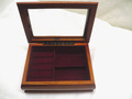 Schmuckkasten Holz Schmuck Schatulle Vintage Schmuckbox Kästchen mit Glasscheibe