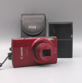 Canon IXUS 180 20MP Digital Compact Camera Red 10x Zoom, Charger, Sd Card, Case