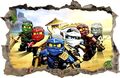 WANDAUFKLEBER Loch in der Wand LEGO NINJAGO Wand Aufkleber Wandtattoo 81