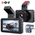 XGODY Dashcam Schwarz für Auto KFZ kamera Autokamera Dual Lens DVR Kamera 1080P