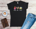 Peace Love Books Damen T-Shirt Größen Small-2XL