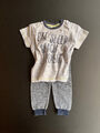 ♥ Kleiderset Junge Topomini Lupilu Hose Jogger T-Shirt Blau Weiß Grün Gr. 74 80