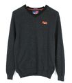 Superdry Pullover Herren Klein Pullover V-Ausschnitt Streifen Mischung Grau