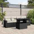 Gartenmöbel Sofa Garnitur Sitzgruppe Lounge 5-tlg. Schwarz Poly Rattan vidaXL